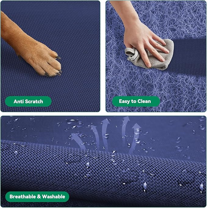 Elevated Dog Bed Raised Outdoor Dog Cot for Extra Large Dogs, Installation Requires No Tools, Frame with Washable Cooling Breathable Mesh Anti-Slip Feet, Indoor Pet Bed, Blue, 48.8 Inches