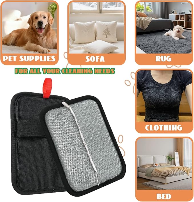 Pet Hair Removal Glove,Pet Hair Remover for Cat & Dog,New Upgraded Electrostatic Gloves Pet Hair,Reusable Electro Static Pet Hair Remover Electrostatic Gloves for Furniture,Couch (2 PC Small Red)