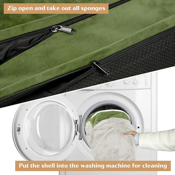 Comfort Expression Medium Dog Beds Waterproof Orthopedic Foam Dog Sofa Beds for Medium Large Dogs Comfy Pet Bed with Washable Removable Cover & Non-Slip Bottom(Medium,Light Green)