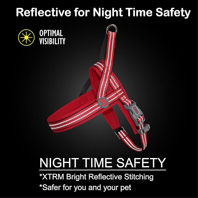 DOCO No-Pull Dog Harness Halter Reflective Easy-Control Harness for Training, Walking, and Preventing Pulling, Ideal for Small Dogs(Navy Blue)