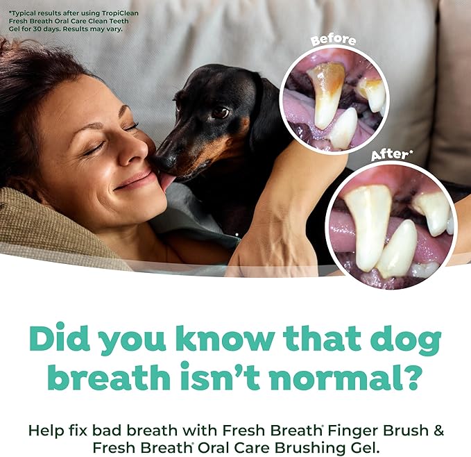 TropiClean Fresh Breath Finger Toothbrushes for Dogs & Puppies | Gentle Soft Toothbrush Alternative for Easy Teeth Cleaning