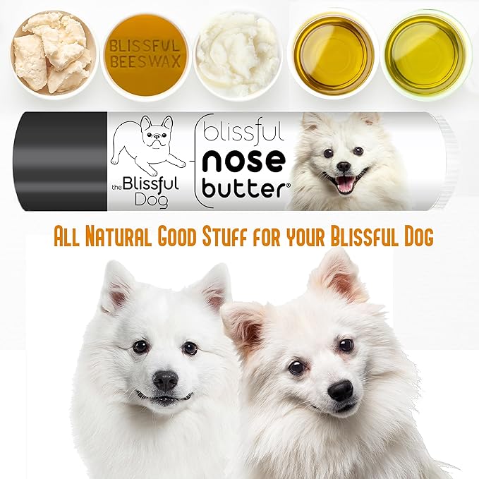 The Blissful Dog American Eskimo Nose Butter for Dry, Cracked Skin, Lick-Safe Dog Nose Balm with Moisturizing Shea Butter, Almond, Olive, and Essential Oils, Pet Supplies, Uncented, 0.15 oz.