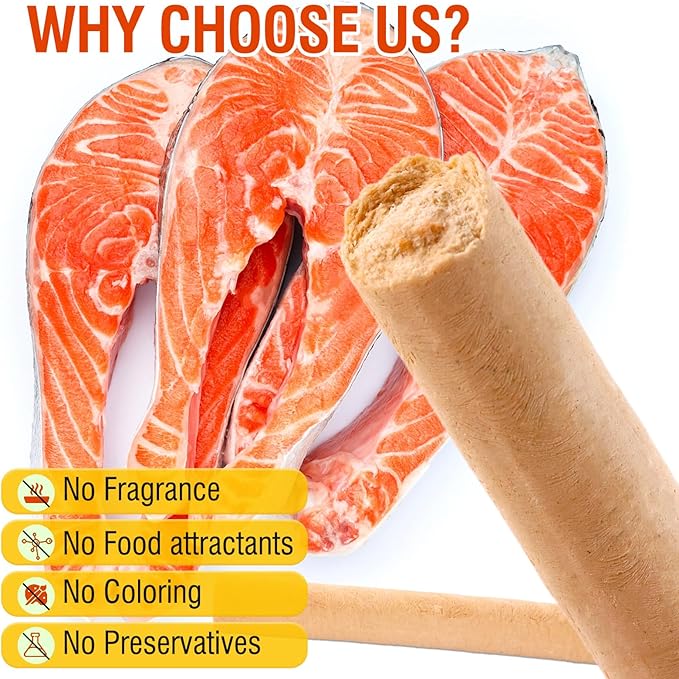 Salmon Sticks for Dogs,Real Salmon and Carrots,Easily Digestible,High Protein Dog Treat,Freshens Breath Healthy,for All Breeds (100g)