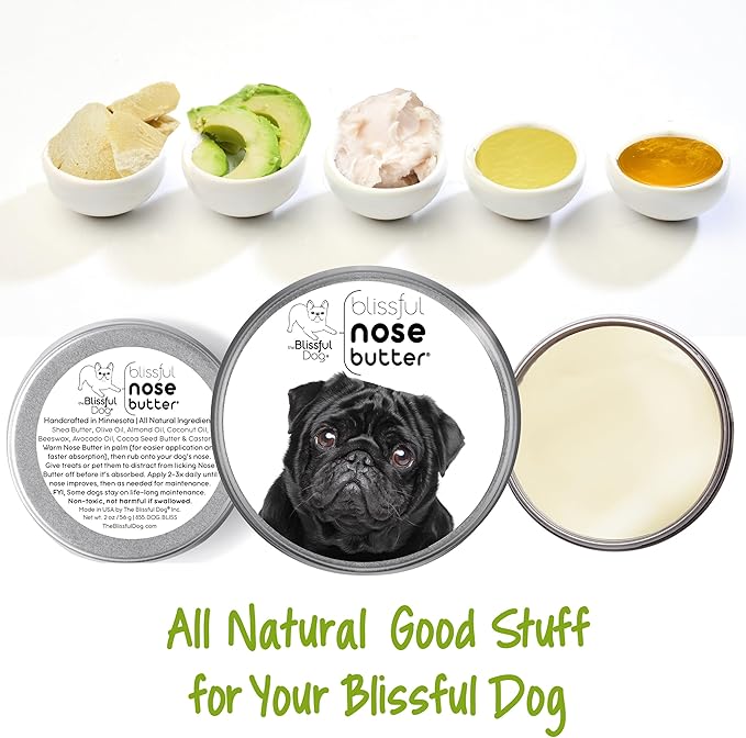 The Blissful Dog Black Pug Unscented Nose Butter, 16oz