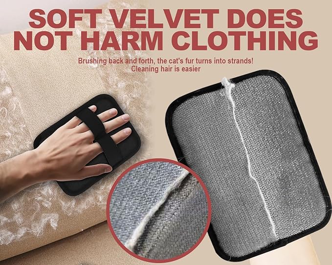 Pet Hair Removal Glove for Dogs & Cats, Newly Upgraded Reusable Electrostatic Pet Hair Gloves, Pet Hair Remover Tool for Clothing, Couch, Carpet, Car Seat (2Pcs)