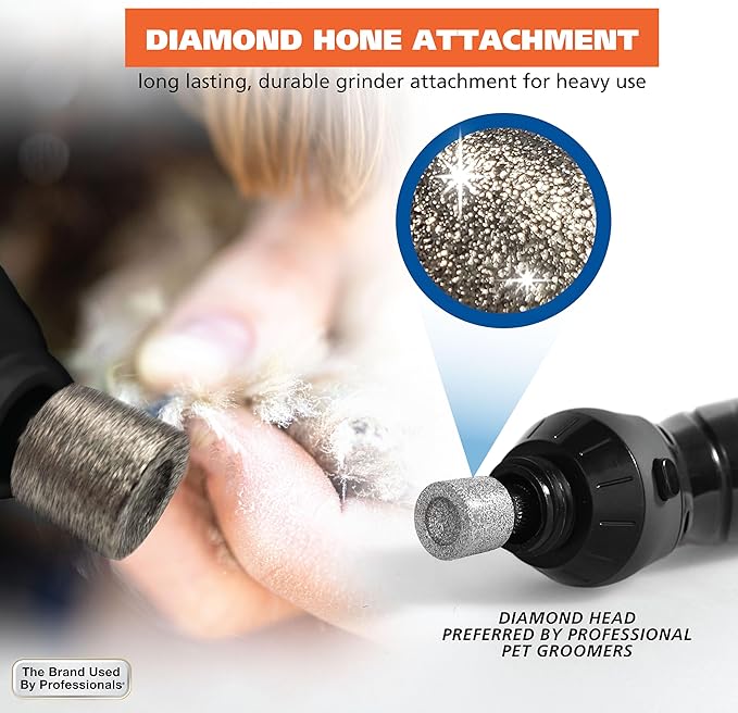 Wahl Grind & Smooth 2 Speed Battery Dog Nail Grinder with Concave Rounding Tip and Nail Guard for Increased Safety and Precise Nail Grinding - Model 3026333