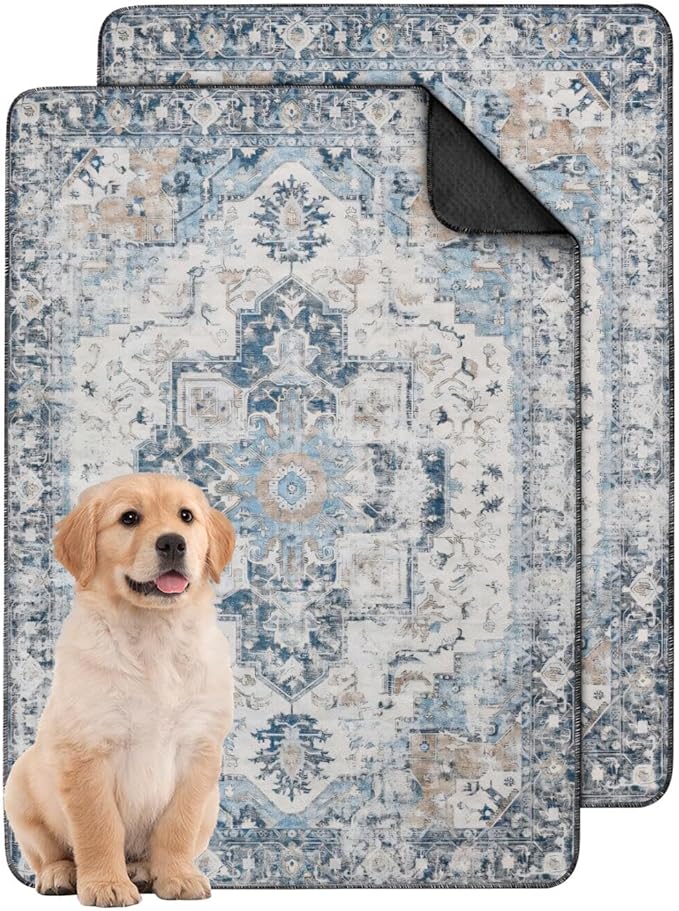 Washable Pee Pads for Dogs 2 Pack, Absorbent Reusable Puppy Pads Waterproof, Leakproof & Non-Slip Whelping Pad, Potty Training Pads for Dogs Playpen Mat 24x36