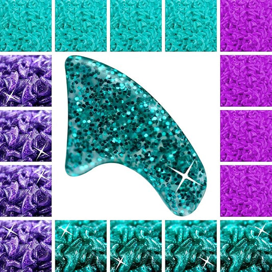 zetpo 80 pcs Cat Claw Covers | Cat Nail Caps | with Adhesives and Applicators (XS, Turquoise, Purple, Turquoise Glitter, Violet Glitter)