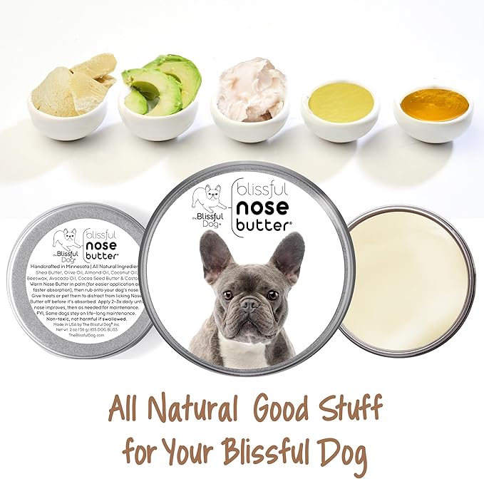 The Blissful Dog Blue French Bulldog Unscented Nose Butter - Dog Nose Butter, 4 Ounce