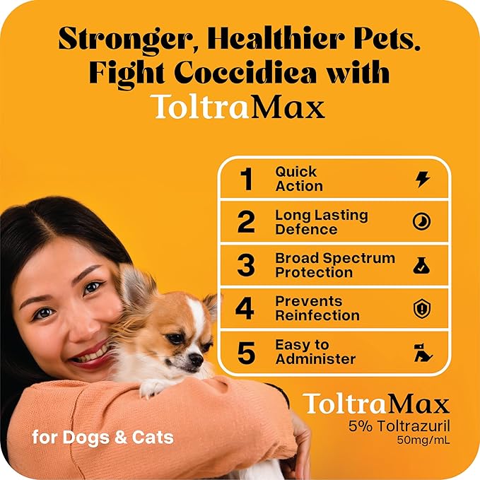 Toltrazuril 5.0% for Horses, Dogs, Cats, 500mL/16.9 Ounce, for Non-Food Chain Animals