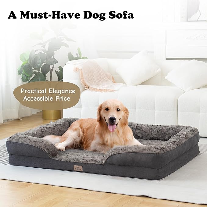 Orthopedic Dog Bed for Extra Large Dogs - XL Plus Waterproof Dog Sofa Beds, Supportive Foam Pet Couch Bed with Removable Washable Cover, Waterproof Lining and Nonskid Bottom