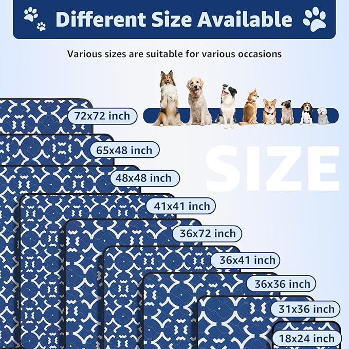 LOOBANI Washable Pee Pads for Dogs 36"x 36": 2 Pack Super Absorbent Reusable Puppy Pads Leakproof Whelping Pad Dog Playpen Mat, Waterproof Non-Slip Dog Training Pads for Floor, Crate, Potty