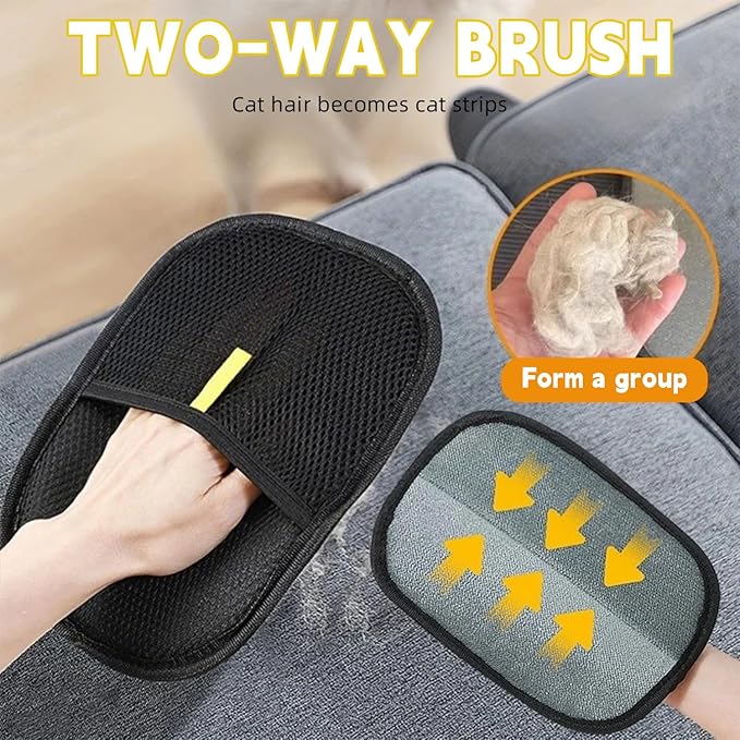 Pet Hair Removal Glove for Cats & Dogs, Upgrade Efficient Grooming Gloves for Pet Hair, Electrostatic Pet Hair Remover for Hair Removal, Reusable Pet Hair Remover Glove (2pcs)