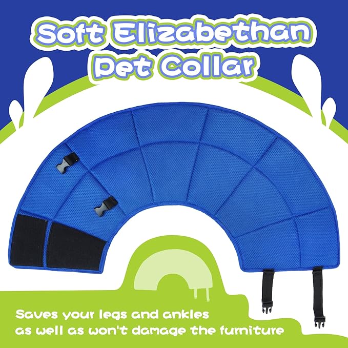 Dog Cone for Large Dogs After Surgery, Soft Dog Cone Collar for Dogs to Stop Licking, Adjustable Comfy E-Collar Alternative Lightweight Post-Surgery Recovery Elizabethan Collar for Pet