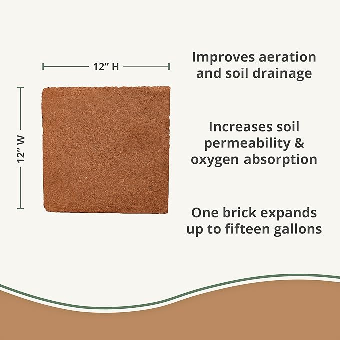 Coco Bliss (40lbs) - Organic Coco Coir for Plants - OMRI-Listed Coco Coir Brick for Garden Soil & Potting Mixes - Coconut Fiber Substrate Mixes with Potting Soil for Indoor Plants & Outdoor Plants