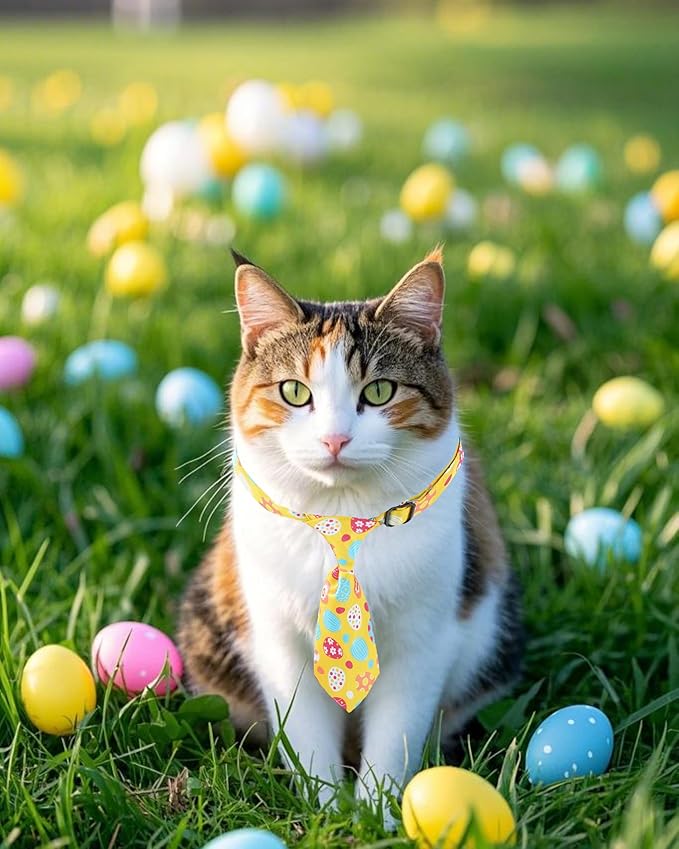 PET SHOW 10 Pack Easter Small Dog Ties Neckties for Doggies Cats Adjustable Holiday Grooming Accessories Neck Ties Bowties Girl Boy Pets Festival Costumes Puppy Wedding Party Gift Favor