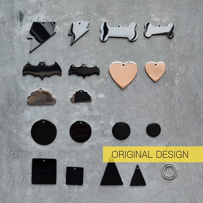 Premium 316 Surgical Grade Stainless Steel Personalized Dog & Cat ID Tags - Fun Shapes for Sporty Outdoor Pets - Custom Engraved Name & Info for Collar Accessories & Pet Necklaces Triangle