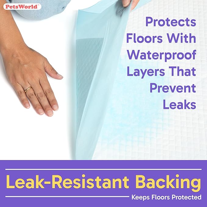 PETSWORLD Puppy Pads, 23x36 Inch, 1200 Count - Puppy Pee Pads for Dogs, Tear Resistant, Economy Value, Super-Absorbent Polymer Gel Core, Perfect for Puppies, Smaller Dogs