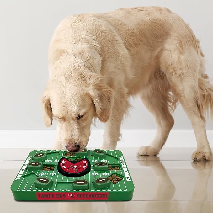 Pets First NFL Tampa Bay Buccaneers Large Puzzle Toy, Dog Puzzle Treat Toy, New Large Size, Interactive Dog Treat Toy, Dog Slow Feeding Toy
