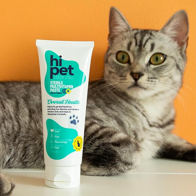 Hi Pet Multivitamin Cat Malt, Cat Treats Lickable, Supports Immune System, Metabolism, Dental Health, Weight Control, Iron for Cats, 2.65 Oz (Pack of 3)