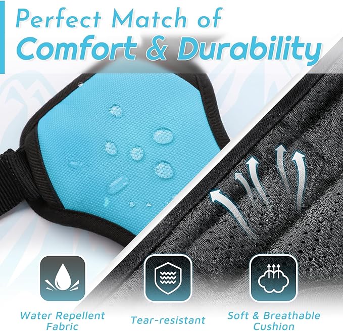 Eagloo Dog Harness Large Breed, No Pull Service Vest with Reflective Strips and Control Handle, Adjustable and Comfortable for Easy Walking, No Choke Pet Harness with 2 Metal Rings, Sky Blue, XL