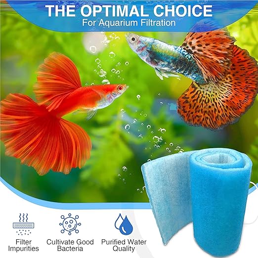 Big Kahuna Aquarium Filter Floss Rolls – 12-inch Pond and Aquarium Filter Media – 1-inch Thick Wet/Dry Aquarium Filter Pad – Bonded Media Filter for Freshwater or Marine Aquariums, Ponds - 15 feet