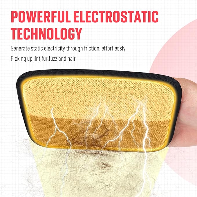 Pet Hair Remover, Electrostatic Pet Hair Removal Gloves, Reusable Cat & Dog Hair Remover for Couch, Furniture, Carpet, Curtain, Upgraded Animal Fur Removal Tool, Cat Grooming Gloves-2 PCS