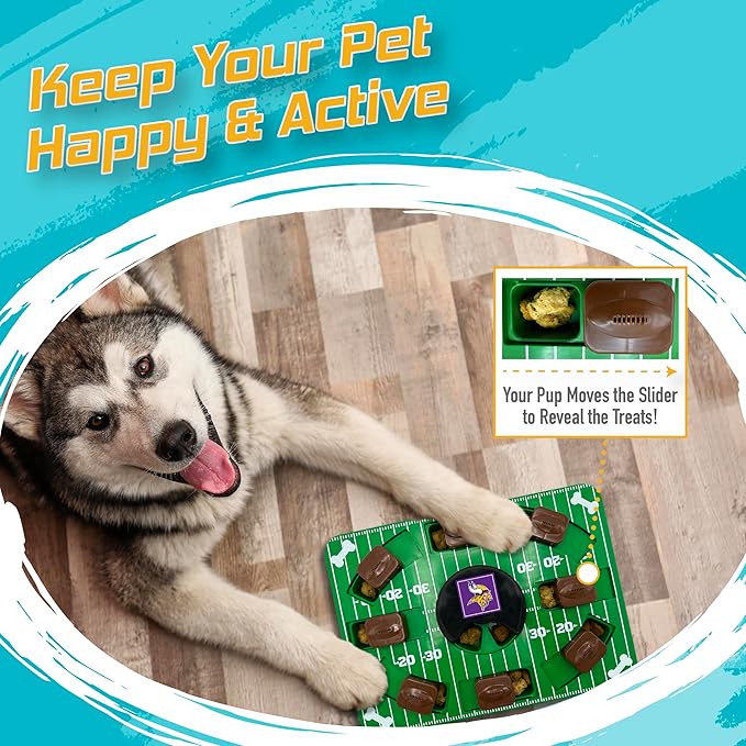 Pets First NFL Minnesota Vikings Puzzle Toy, Puzzle Treat Dog Toy, Interactive Dog Treat Toy, Dog Puzzle