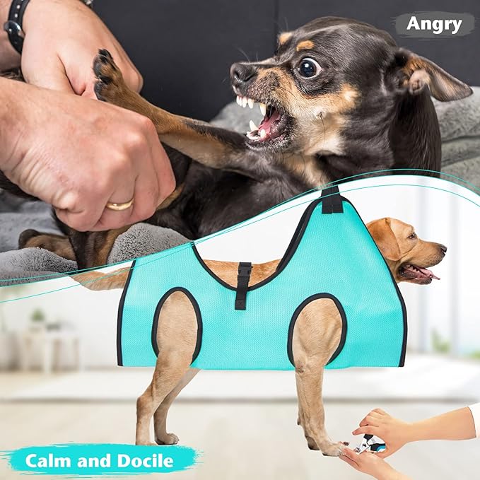 Dog Grooming Hammock - Upgrade Pet Grooming Harness for Nail Trimming (XXL 120lb), Dog Sling for Nail Clipping, Dog Hanging Holder Hanger for Cutting Nail with Nail Clippers, Green
