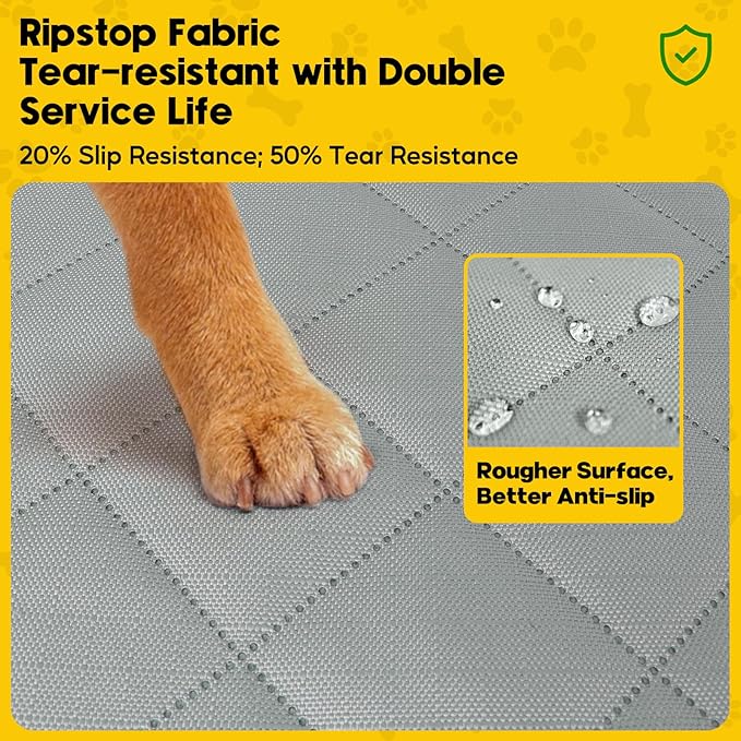Upgrade Tough 1200D Rip-Stop Dog Truck Seat Cover for Back Seat, Anti-Scratch Waterproof Car Back Seat Extender for Dogs with Hard Bottom,Dog Hammock for F150/RAM1500/Silverado