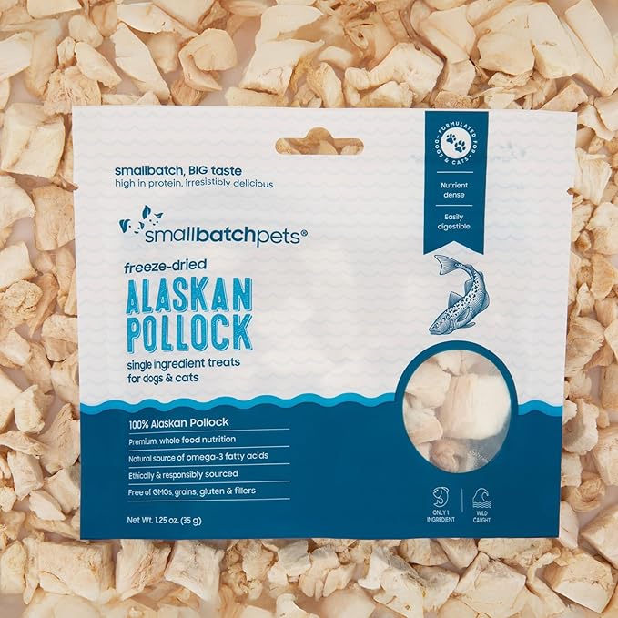 smallbatch Pets Freeze Dried Cat & Dog Treats, 2oz - Rainbow Trout, Organic High Protein Treats, Omega 3 Fatty Acids, Gluten Free, Grain Free, Made in The USA, Ethically Sourced, Single Protein