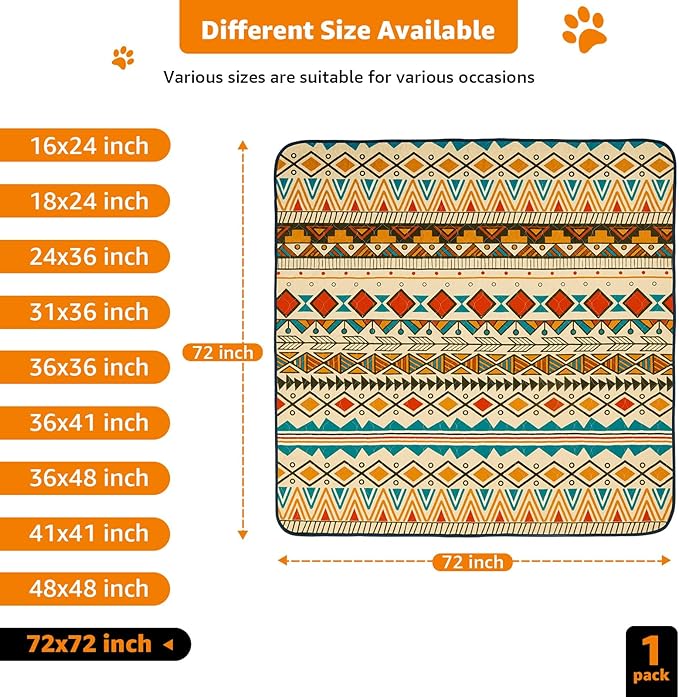 LOOBANI Reusable Pee Pads for Dogs Extra Large: 72"x 72" Washable Puppy Pads Waterproof , Super Absorbent Whelping Pad, Leak-Proof & Non-Slip Dog Playpen Mat for Floor,Potty,Training,Cage (Yellow)