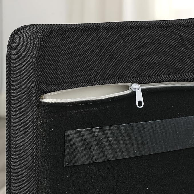 Dog Sofa Couch for Medium to Large Dogs, Memory Foam Pet Sofa Couch with Washable Fabric, Durable Elevated Dog Bed with Legs, Removable Cushion for Medium and Large Dogs, Black