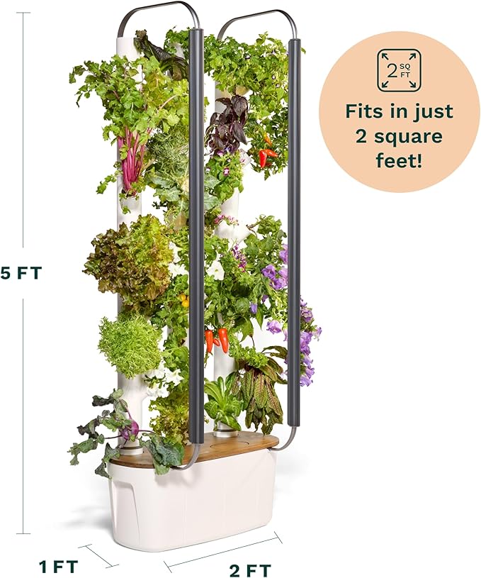 Gardyn 4.0 Hydroponics Growing System Kit & Vertical Garden Planter, 30 Non-GMO Indoor Plants Smart Garden, Herbs, Vegetables & LED Grow Lights for Indoor Gardening System