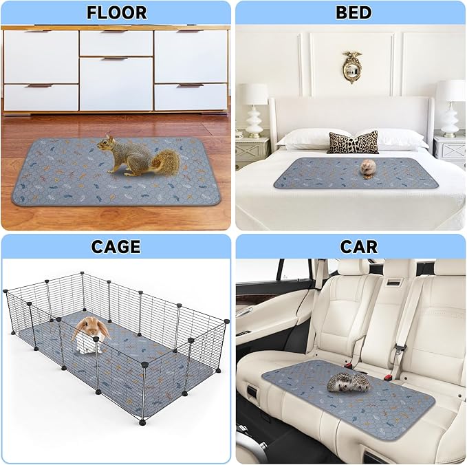 Sunheir Washable Pee Pads for Dogs 2-Pack Reusable Puppy Pads Pet Training Pads, Waterproof Dog Pee Pads for Crate, Whelping Pad, Non-Slip Protects Against Urine Leakage (Leaves - Light Grey, 24x36)