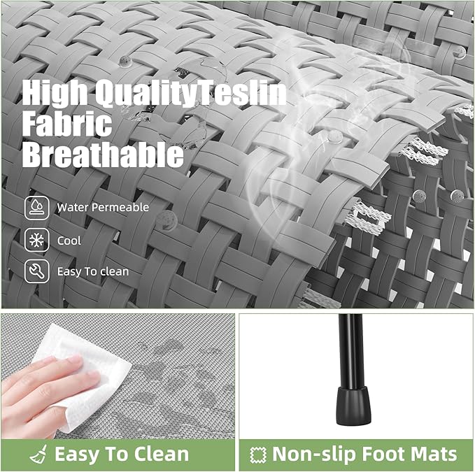 Raised Dog Bed, Outdoor Dog Bed for Dogs, Cooling Elevated Pet Cot, Durable and Sturdy Pet Bed, Waterproof Mesh Cover Raised Metal Frame, Non Slip, Grey