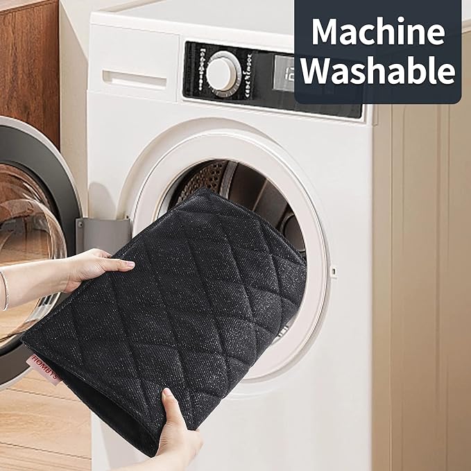 MABOZOO Indestructible Dog Bed, Chew Proof Crate Pad for Aggressive Chewers, Machine Washable Quilted Mat, Durable for Small and Medium Dogs, Black Kennel Pad (18x29 in)