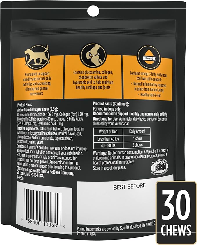 Purina Pro Plan Veterinary Joint Care Joint Supplement for Small Breed Dogs Hip and Joint Supplement - 2.65 oz. Pouch