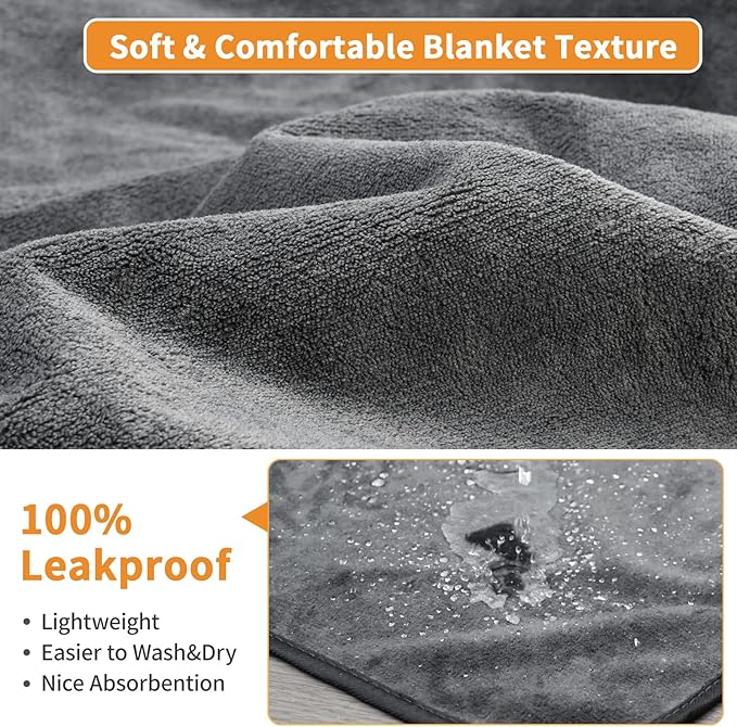 Washable Pee Pads for Dogs, 60x60 Reusable Whelping Pads, Absorb Dog Mats Non-Slip Puppy Training Pads for Whelping, Potty, Training, Playpen, Crate