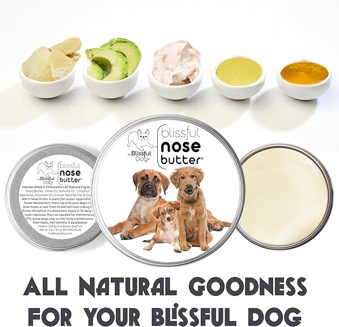The Blissful Dog 3 Cute Puppies Unscented Nose Butter, 16oz