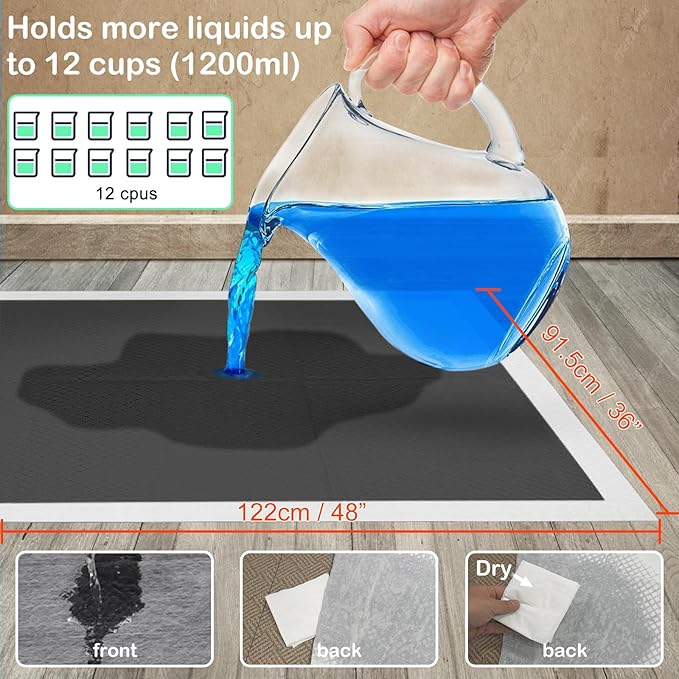 ELEGX 48"x36" Extra Large 40 Pcs Odor-Control Super Absorbency Charcoal Pee Pads for Dogs,Leak-Proof Pet Training Pee Pads,Thicken Disposable Potty Pads Puppy Training Pads for Cats Rabbits