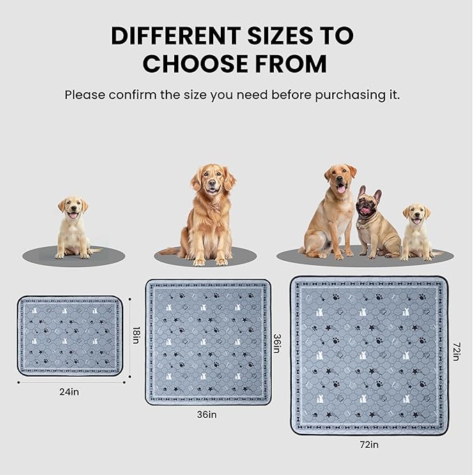 Gardner Pet Washable Dog Pee Pads, 72'' x 72'' Non Slip Dog Mats with Great Urine Absorption, Reusable Puppy Pee Pads for Potty Training , 1 Pack