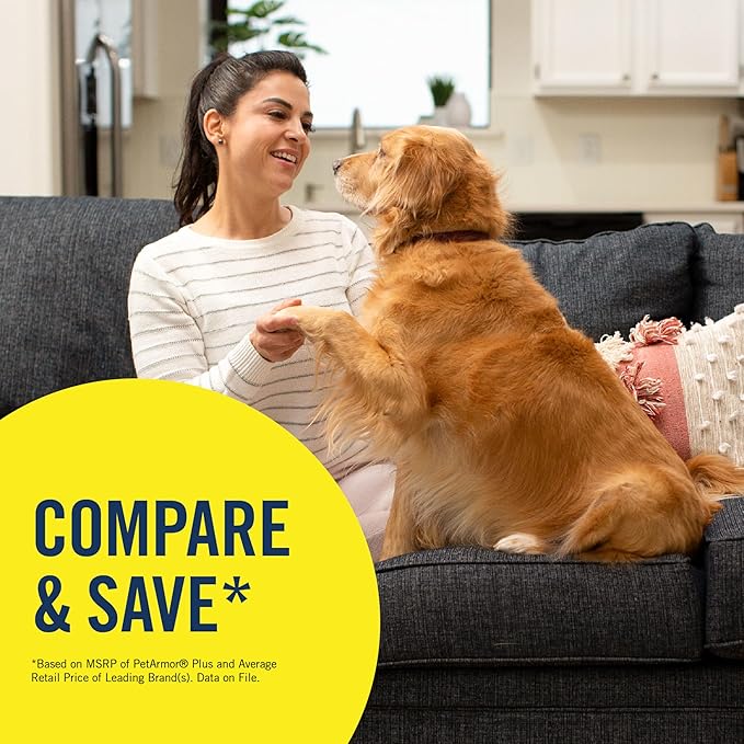 PetArmor Plus Flea and Tick Prevention for Dogs, Dog Flea and Tick Treatment, 12 Doses, Waterproof Topical, Fast Acting, Small Dogs (5-22 lbs)