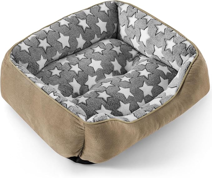 SIWA MARY Large Dog Bed - Rectangle XL, Washable, Non-Slip Bottom, L(35"x25"x9") Brown