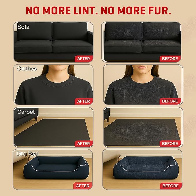 Pet Hair Remover Gloves for Cats & Dogs, Electrostatic Pet Hair Removal Gloves Brush for Pets Hair, Upgraded Animal Fur Removal Tool, Reusable Cats & Dogs Grooming Gloves for Hair Removal (1)