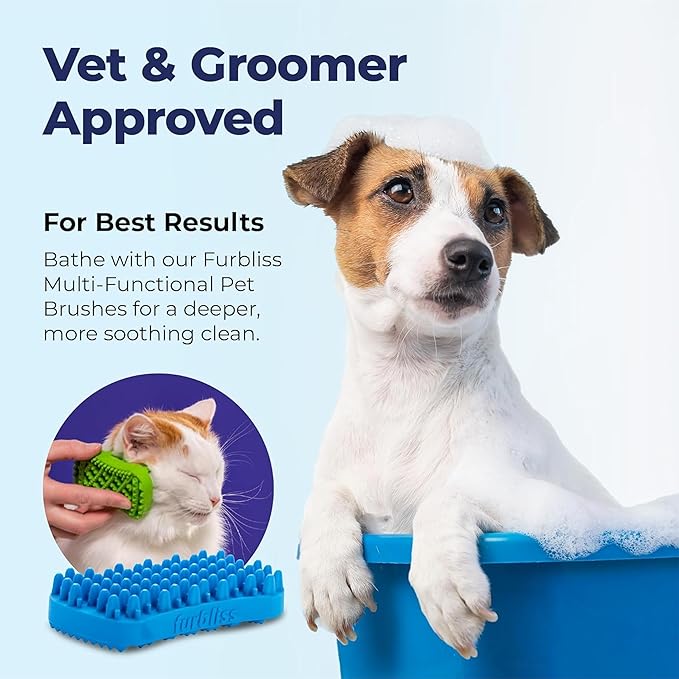 Vetnique Labs Dermabliss Dog Allergy and Itch Relief, Skin and Coat Health Supplements and Grooming Supplies with Omega 3-6-9, Biotin - Ditch The Itch (Itch Relief, 16oz Shampoo)