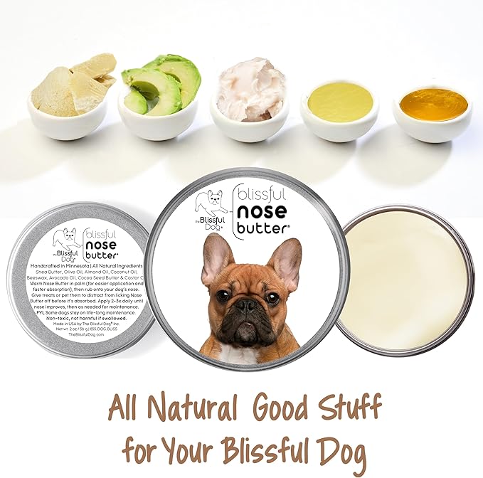 The Blissful Dog French Bulldog Black Masked Fawn Unscented Nose Butter - Dog Nose Butter, 2 Ounce