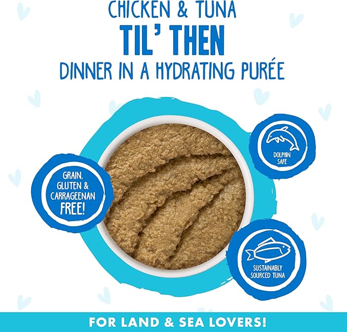 Weruva B.F.F. Play - Best Feline Friend Paté Lovers, Aw Yeah!, Chicken & Tuna Til' Then with Chicken & Tuna, 2.8oz Can (Pack of 12)