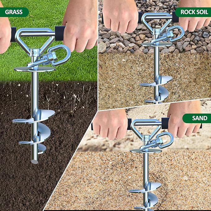 Dog Tie Out Stake (2-Pack),360°Swivel Run Stake,for Yard,Use Any Dog Tie Out Cable or Yard Leash