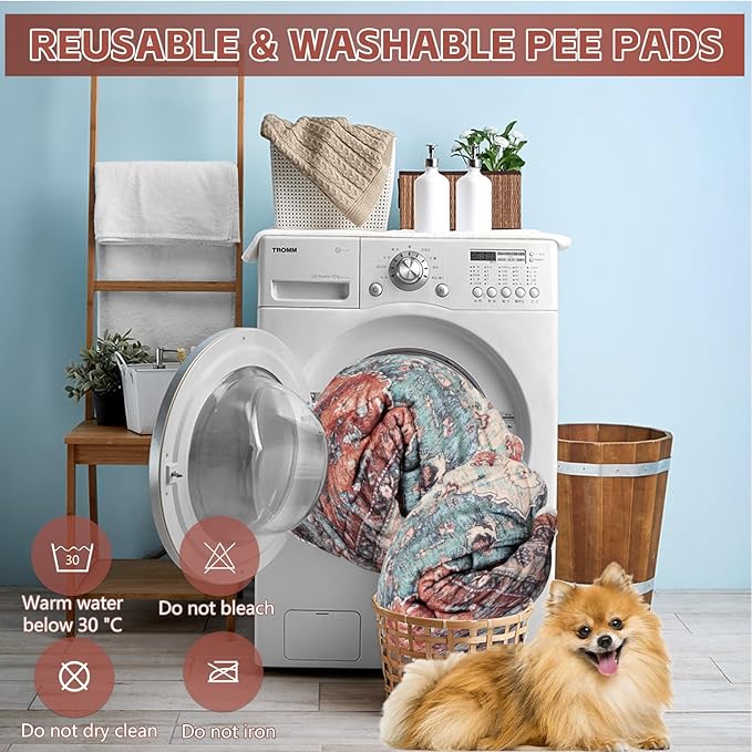 Washable Thickened Pee Pads for Dogs, 2 Pack (36"x42") Upgrade Reusable Puppy Pads with Non-Slip Rug, Super Absorbent Leakproof Puppy Training & Whelping Pads for Dogs, Doggie